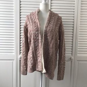 Lefty & Me Helsa Colorblock Sherpa Lined Cardigan